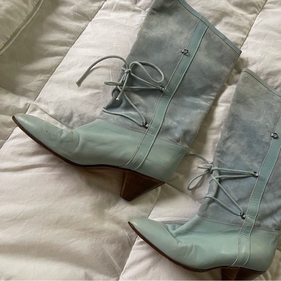 Vintage Francesca Martello blue leather boots - Picture 2 of 8